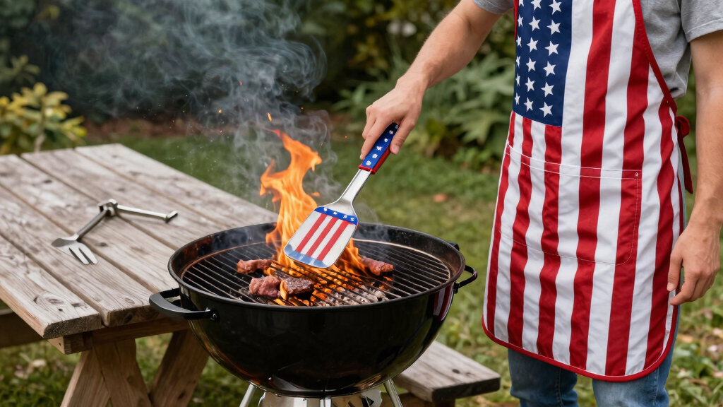 patriotic outdoor grill tools