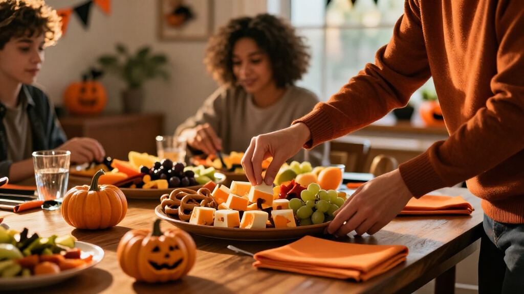 Halloween party snack platters