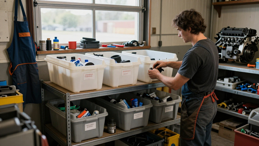 automotive garage organization bins