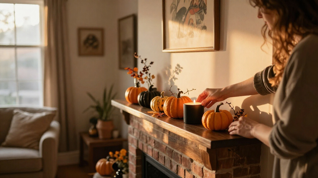Halloween mantel decorations