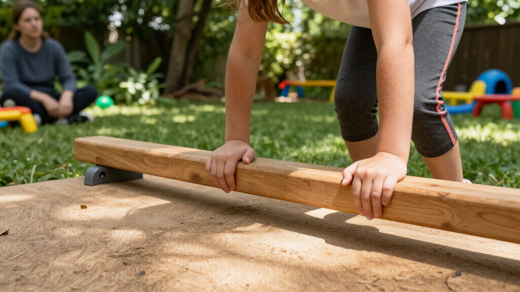 wooden balance beam for kids