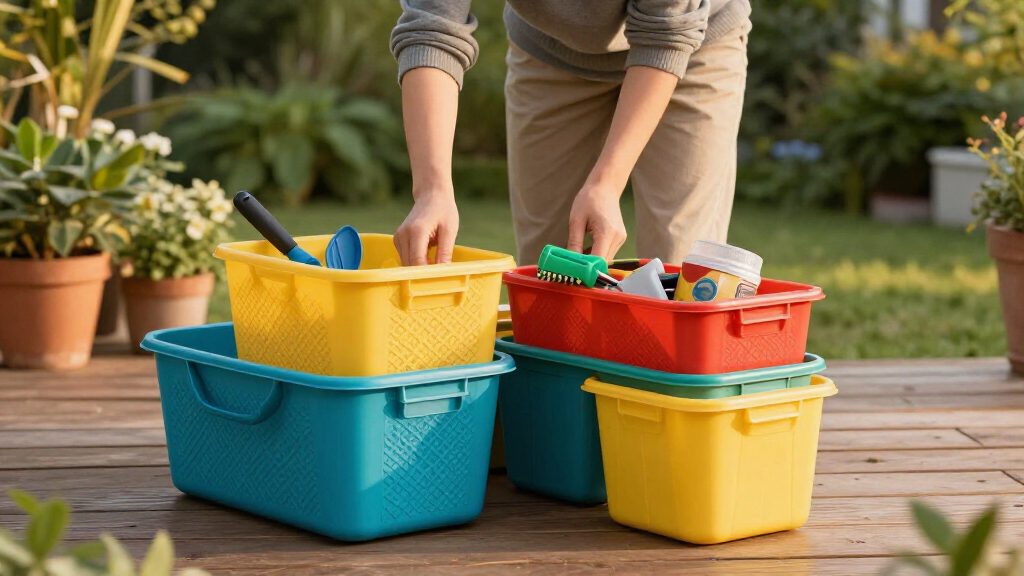 garden and outdoor organization bins