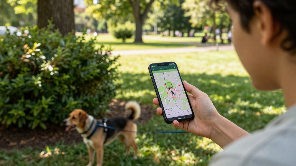 real time dog tracker with geofence