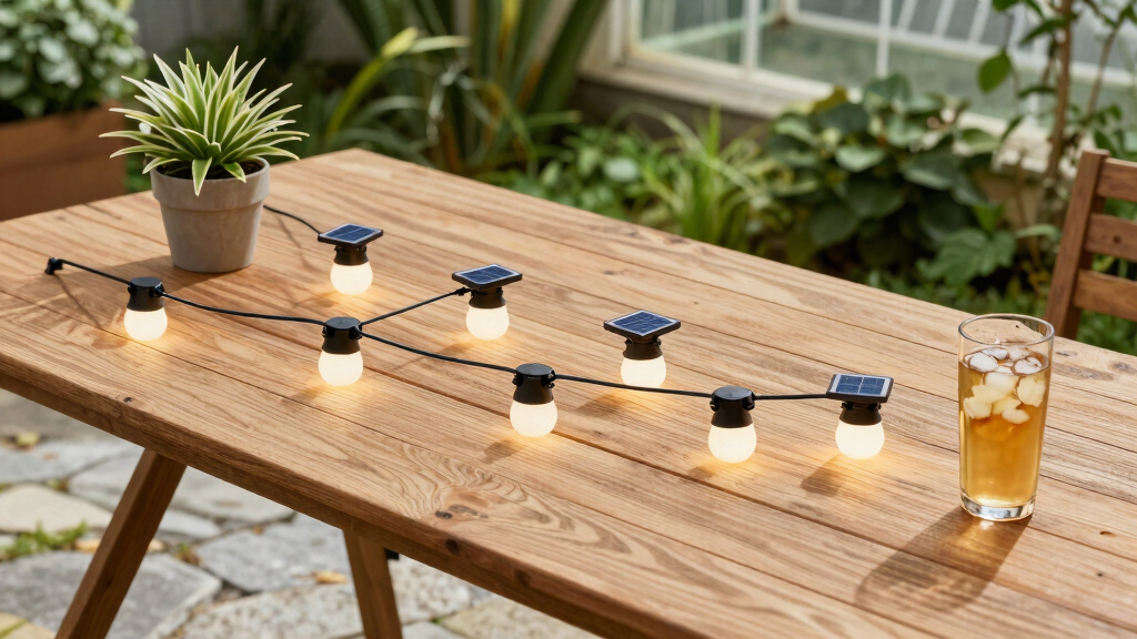 solar-powered outdoor string lights