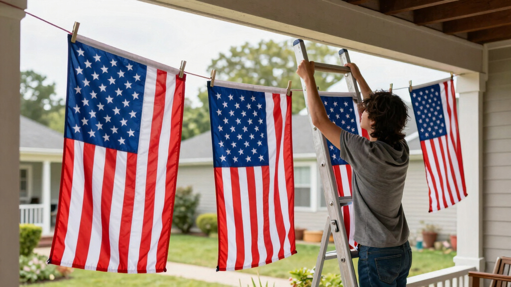 patriotic American flag banners