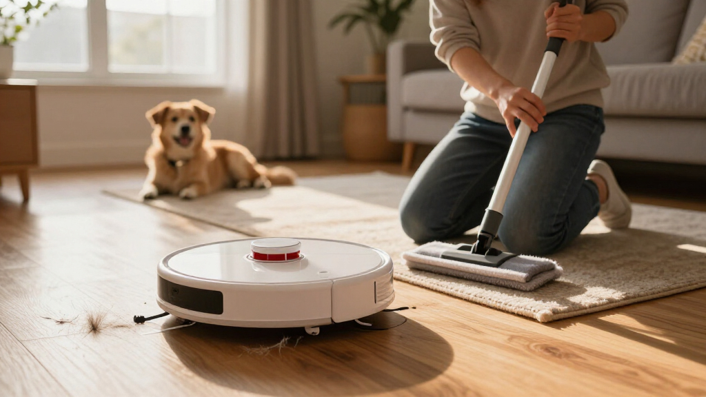 robot vacuum and mop combo for pet hair