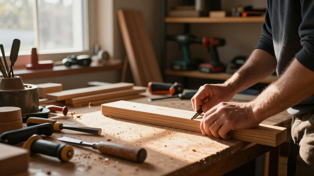 workbench for woodworking in garage