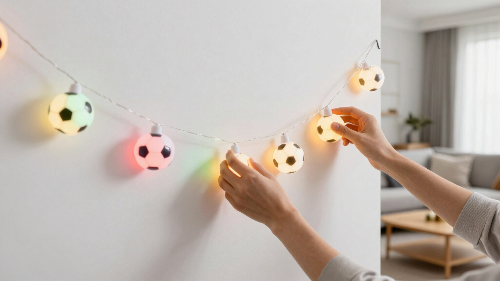 soccer-themed LED string lights