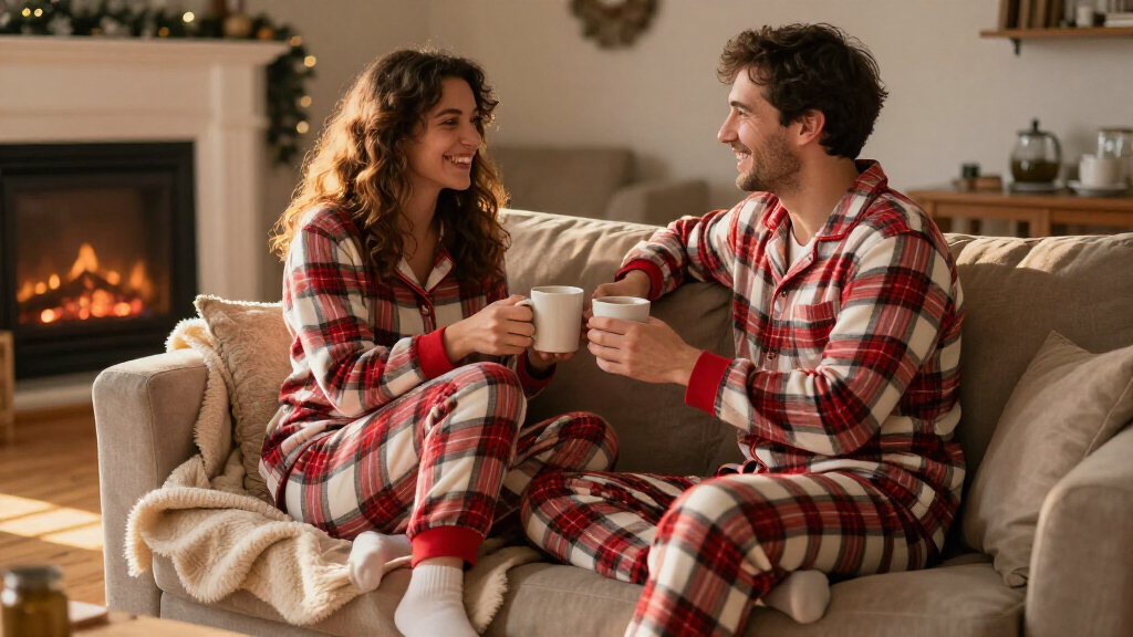 couples matching pajamas