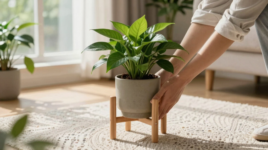 indoor planter stands carpet safe