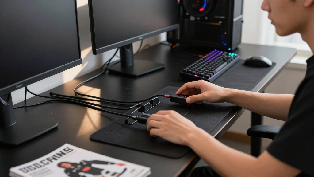 gaming desk with cable management