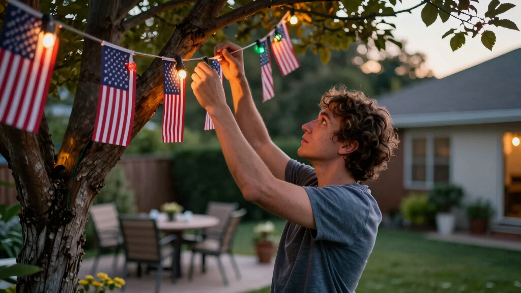 patriotic outdoor string lights