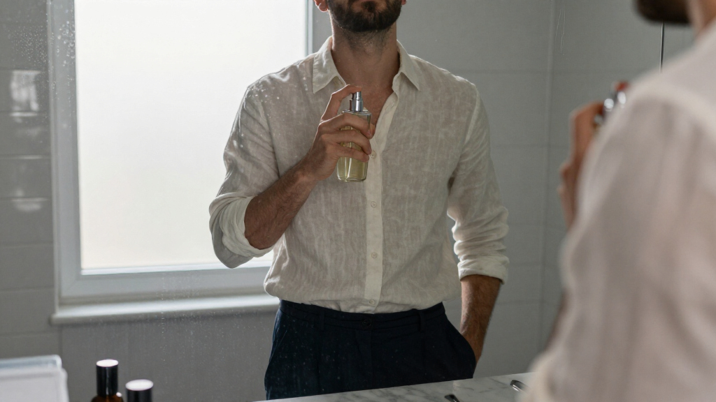 smelling cologne