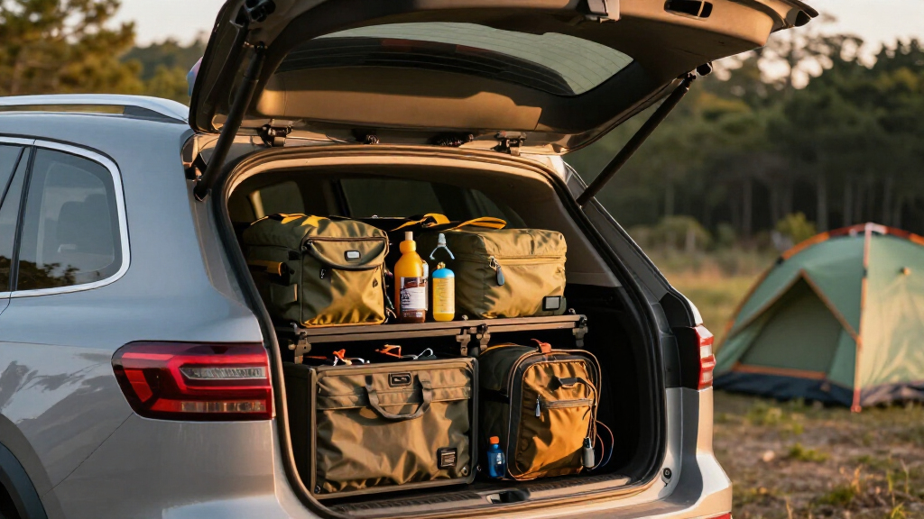 best rear hatch storage systems for SUV camping