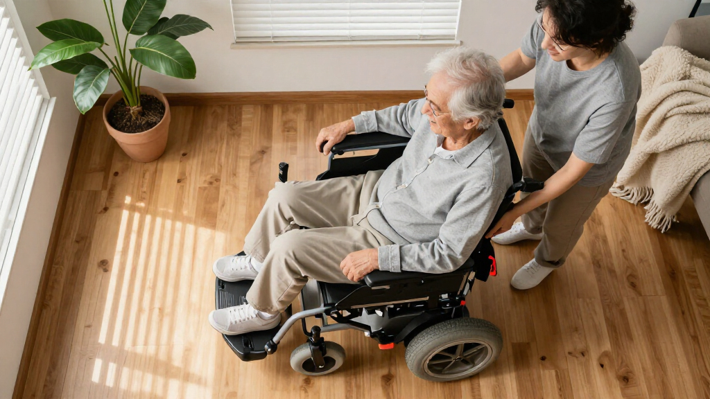 compact power wheelchair for narrow doorways