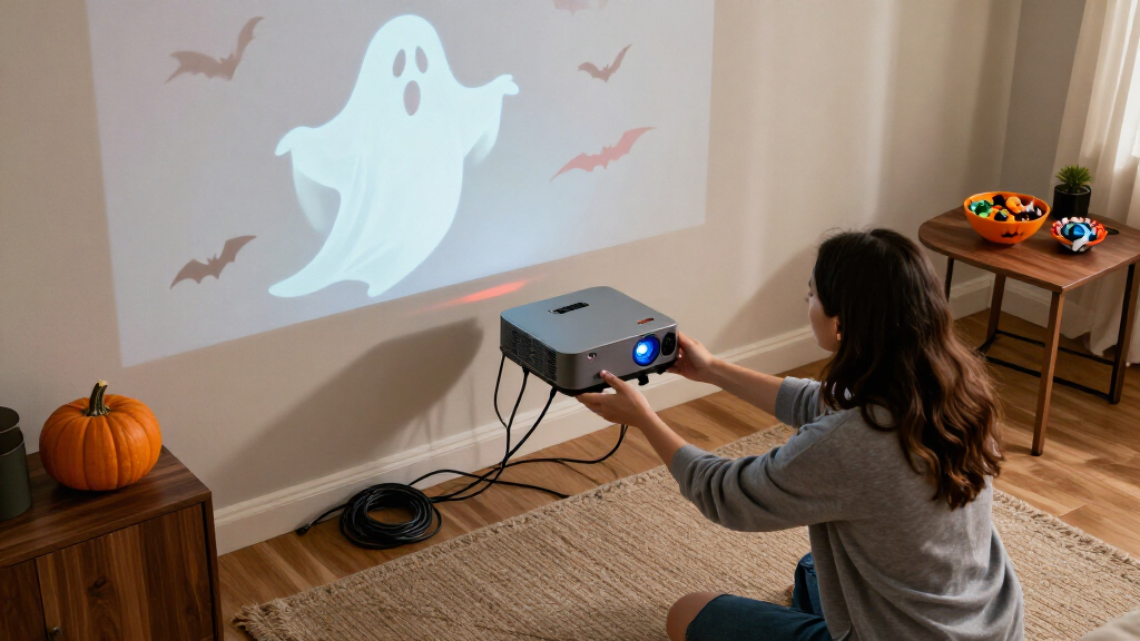Halloween projector decor