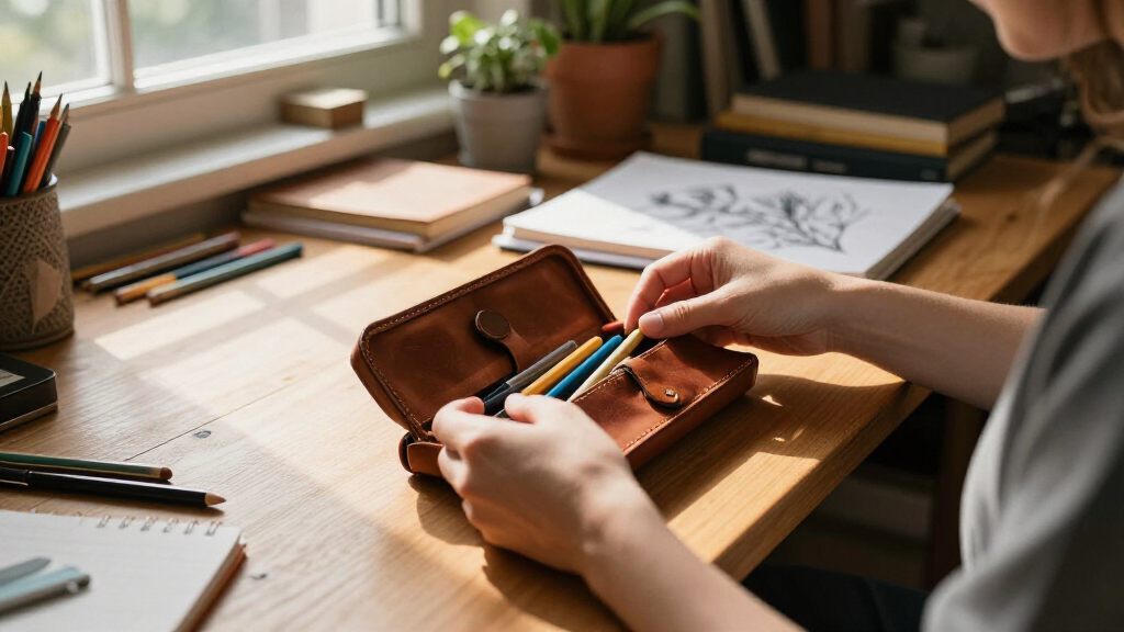 personalized leather pencil cases