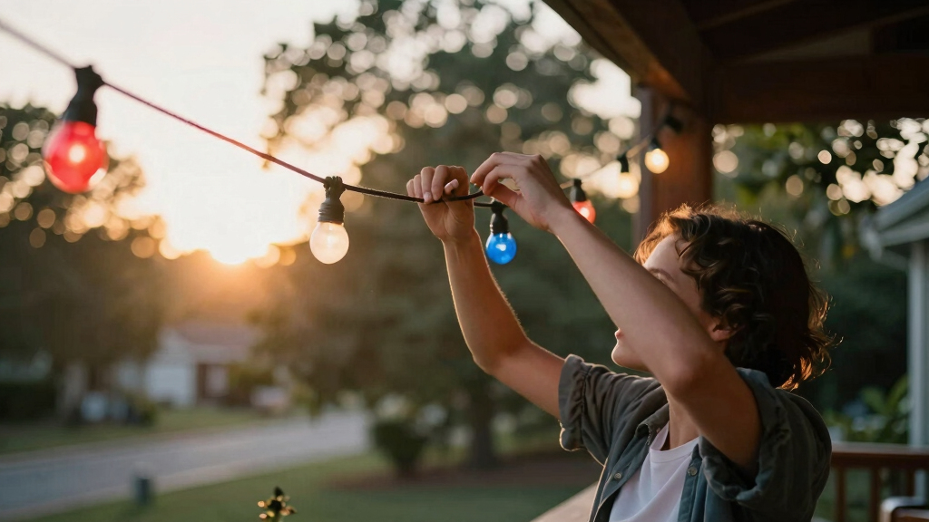 patriotic outdoor string lights