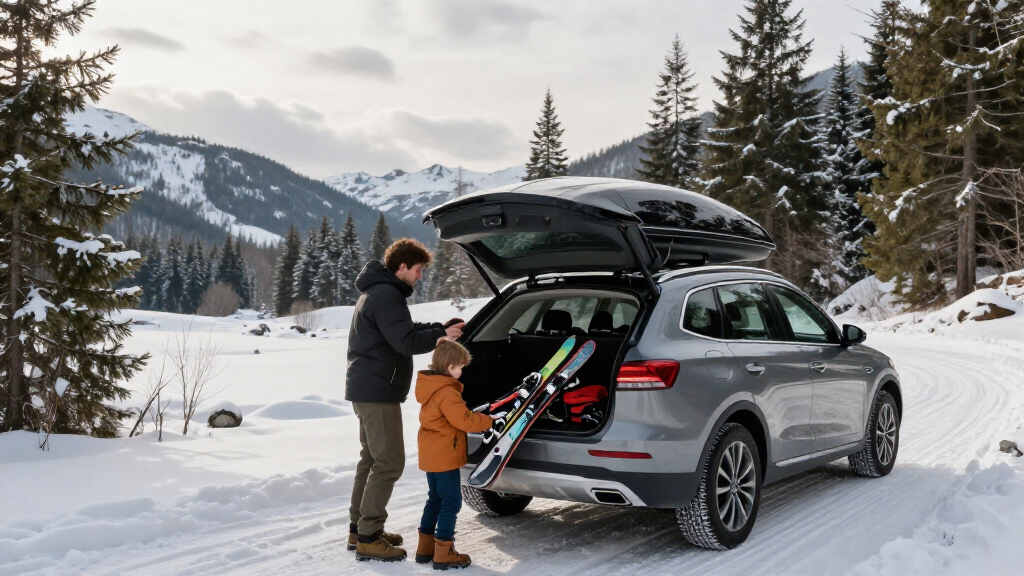 roof cargo box for skis and snowboards