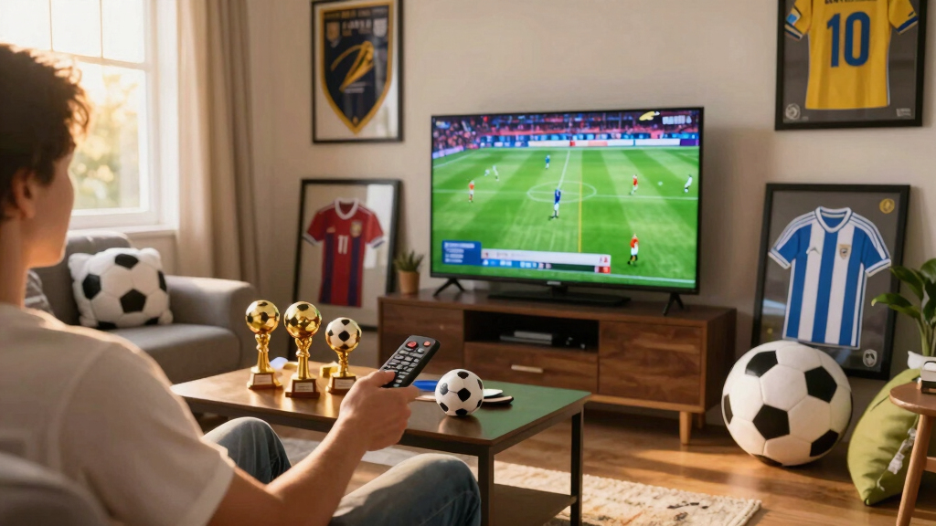 soccer-themed living room decor
