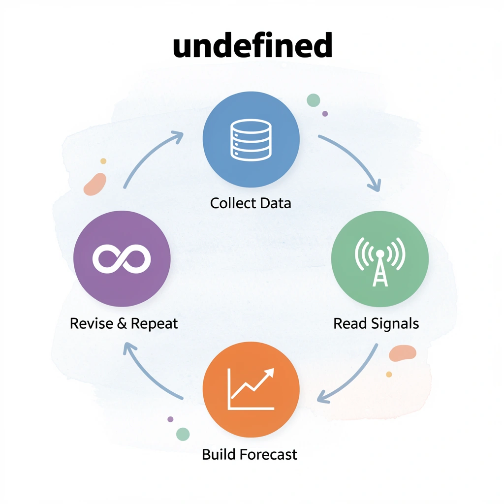 Cycle loop showing the four continuous steps of hotel demand forecasting