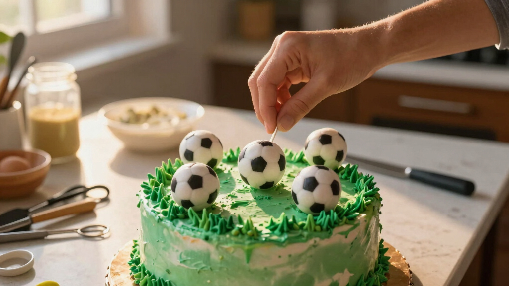 soccer-themed dessert decorations