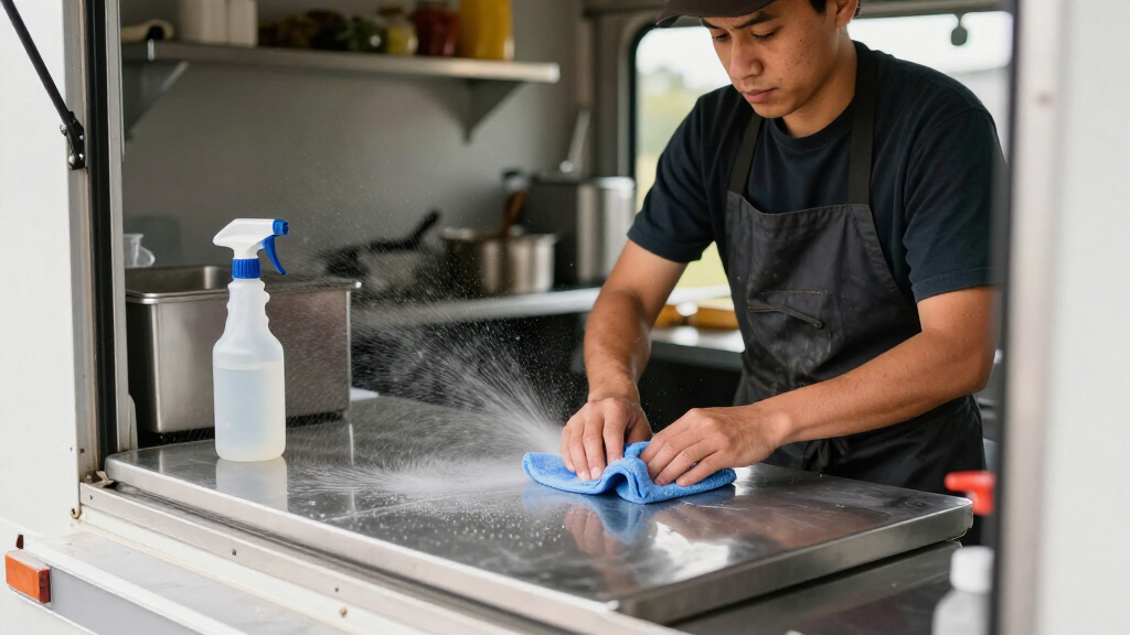 best easy clean prep table for food truck service
