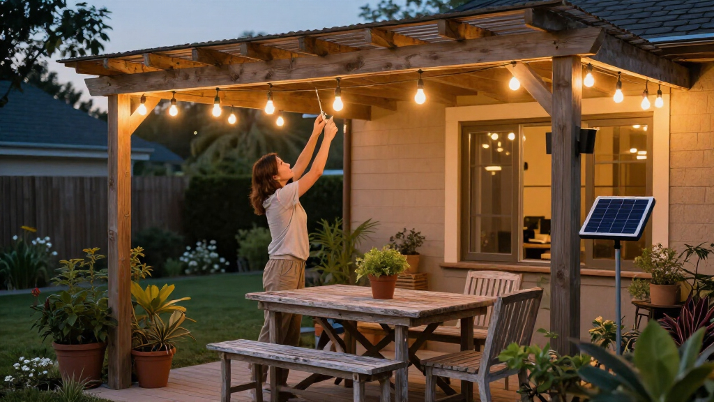solar powered outdoor string lights
