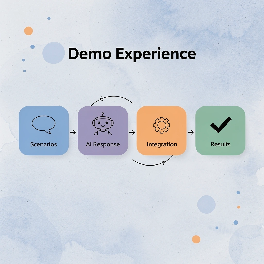 Process flow showing demo experience steps