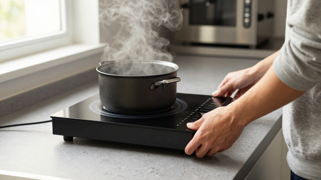 rated portable induction cooktop with temperature presets