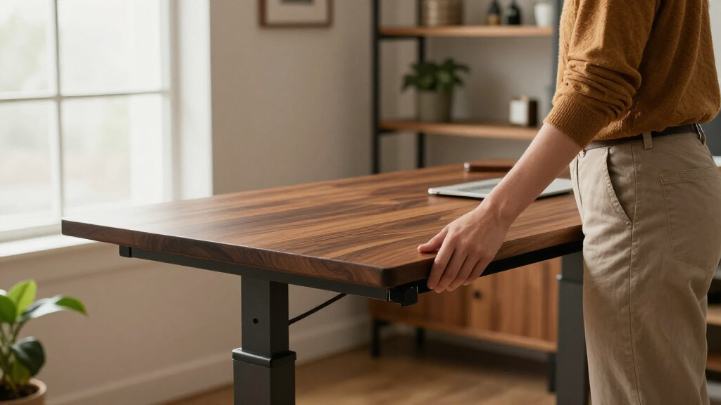 best standing desk wood top premium