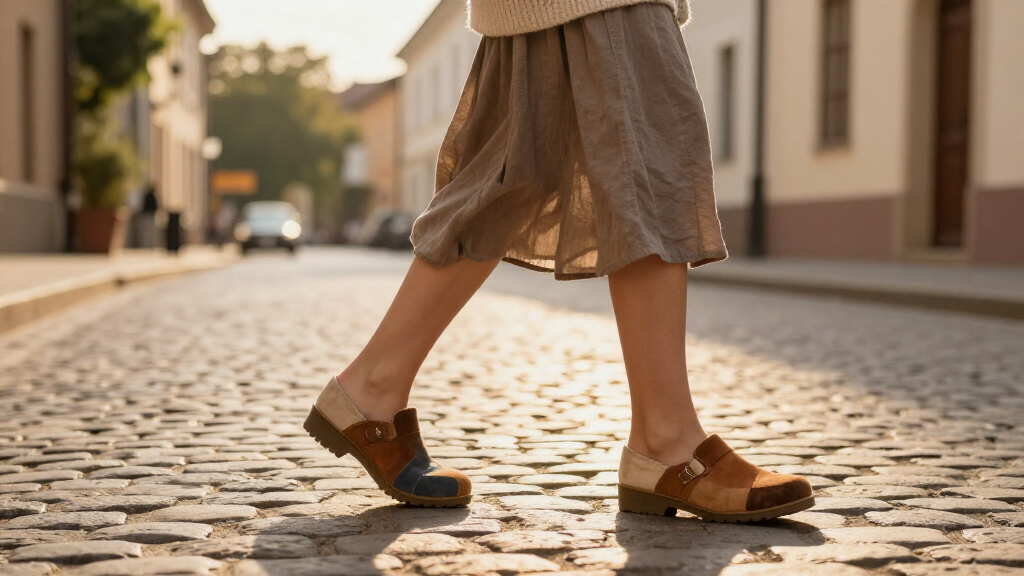 best patchwork suede clogs