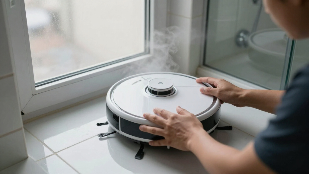 window cleaning robot for highhumidity bathrooms