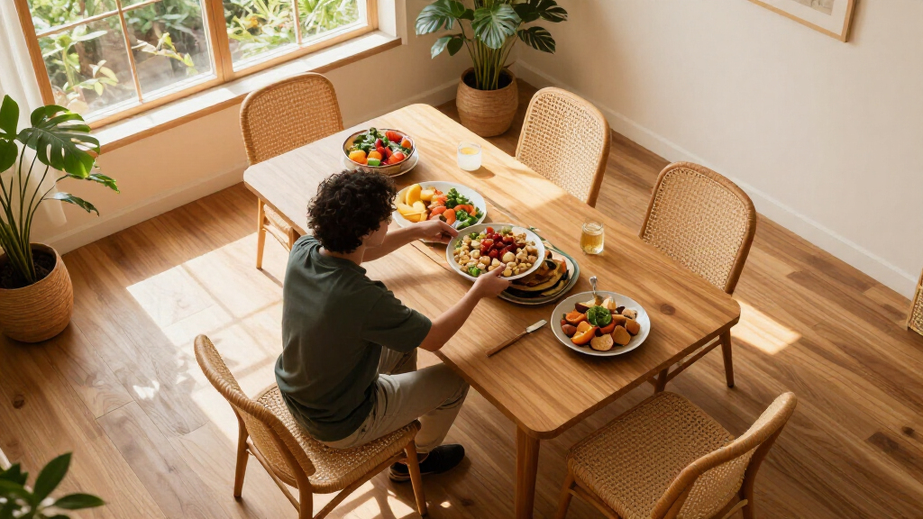 rattan dining chairs set