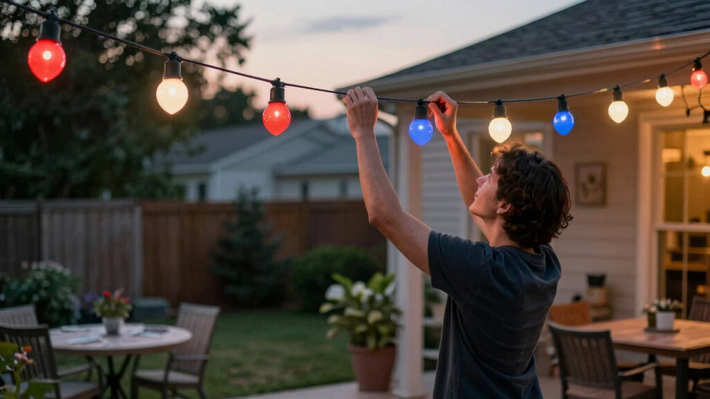 patriotic outdoor string lights
