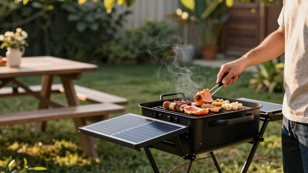 solar-powered outdoor tailgating equipment
