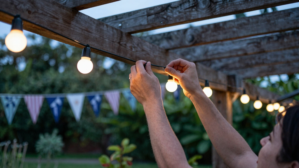 patriotic outdoor string lights