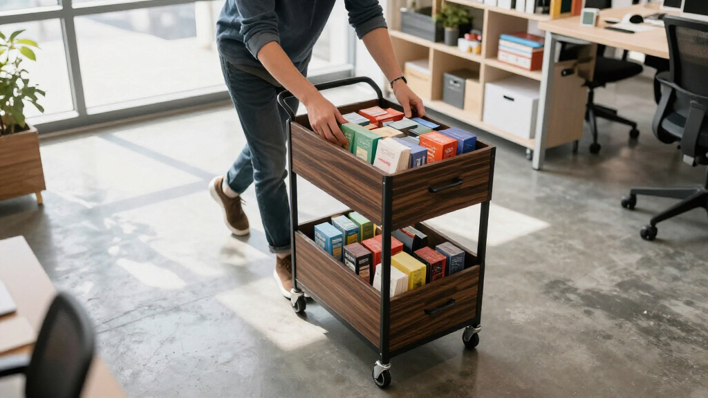rolling carts with drawers for product samples