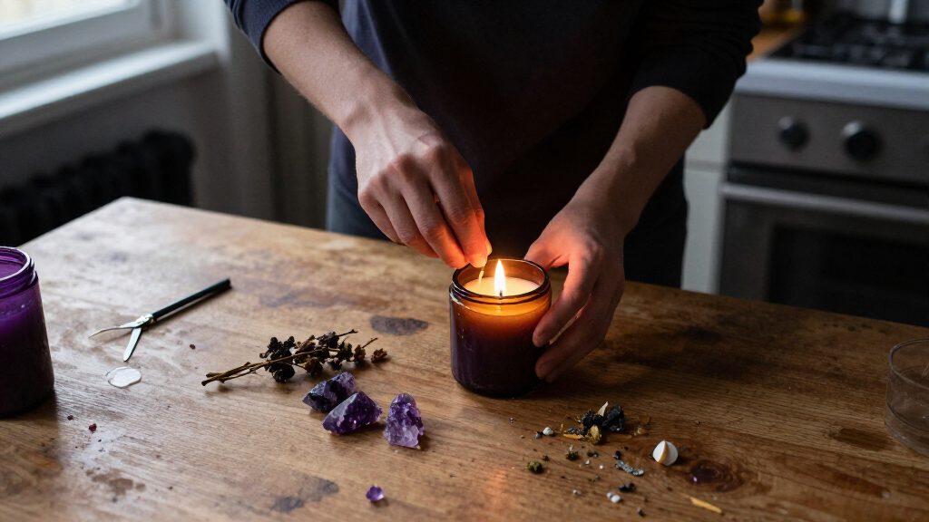 spooky crystal candles