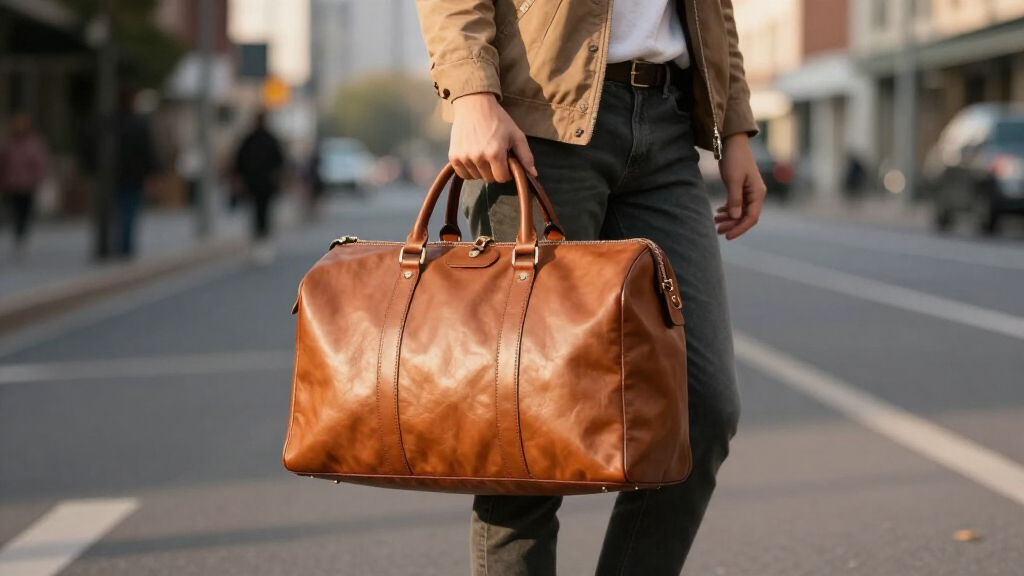 leather weekender bag premium