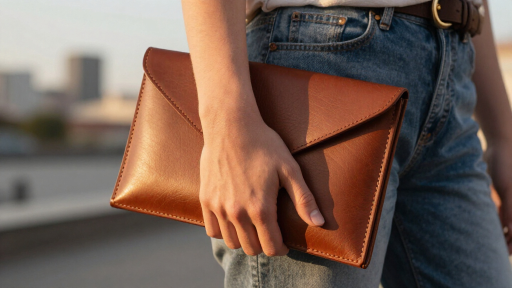 leather envelope clutches