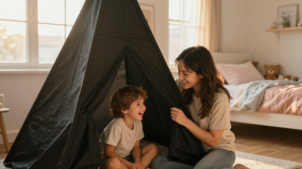 kids bed tents with blackout fabric
