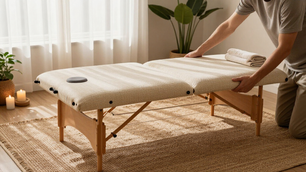 portable massage table for folding