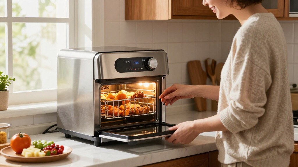 air fryer oven with interior light with dual baskets
