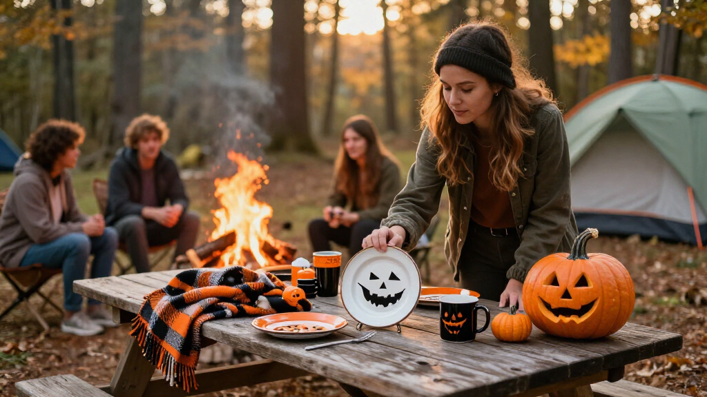 Halloween camping tableware