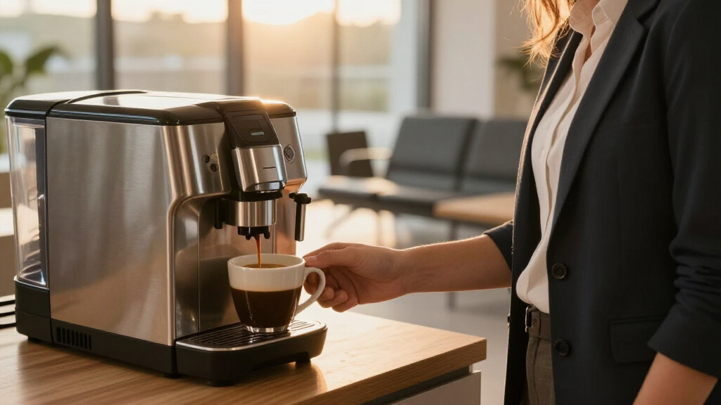Automatic coffee machine for waiting room