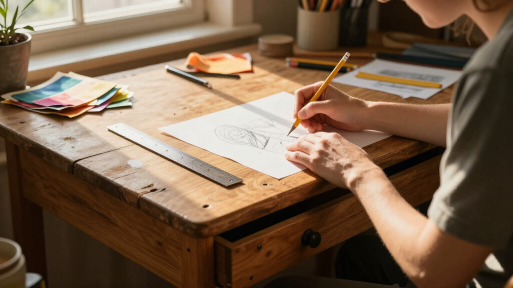 drafting tables with storage