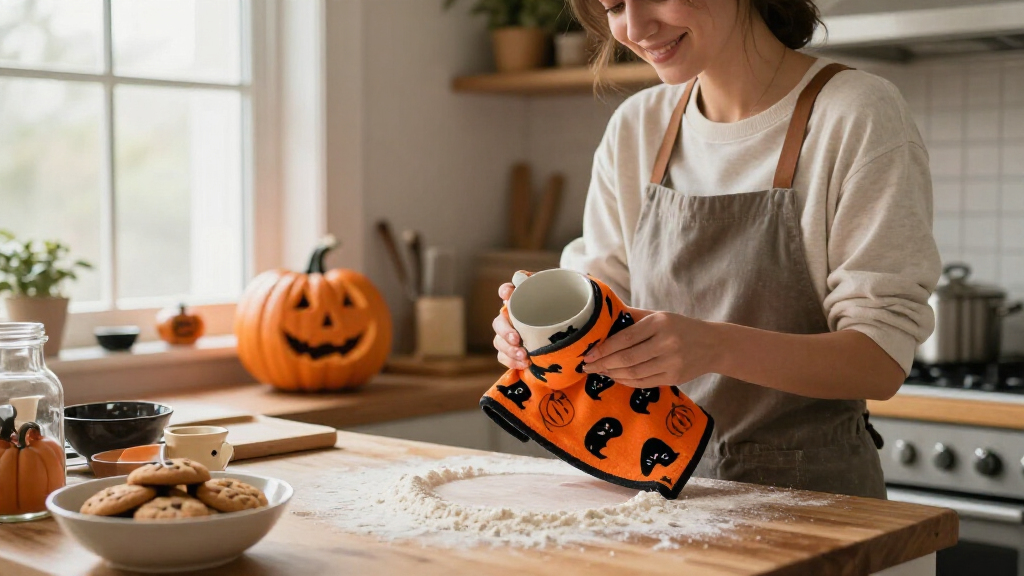 Halloween kitchen towels