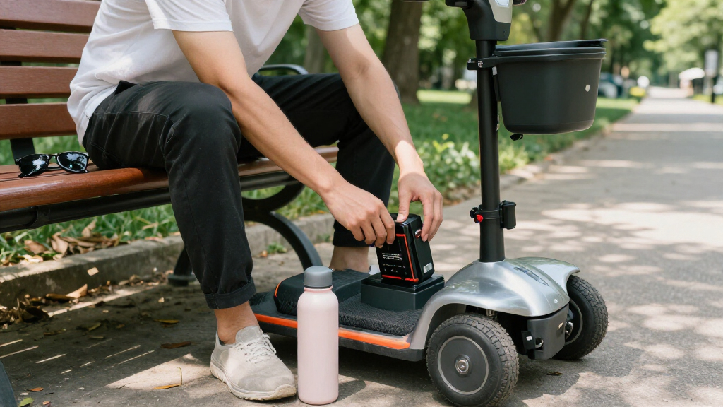 mobility scooter with removable battery pack