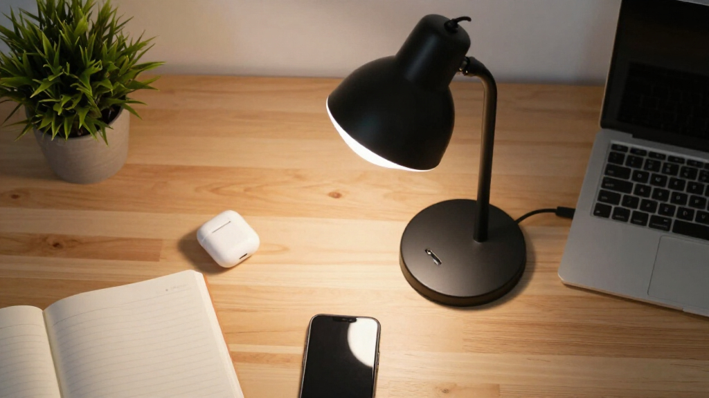 compact dorm desk lamp with USB port